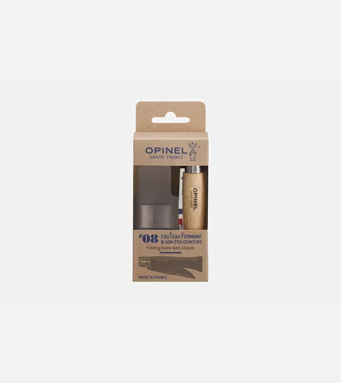 Navaja Opinel No. 08 Acero Inoxidable + Estuche | Cuchillo Outdoor Clásico