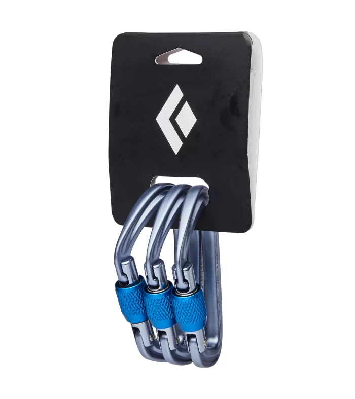 Mosquetón Black Diamond HotForge Screwgate 3-Pack | Seguro para Escalada y Rappel